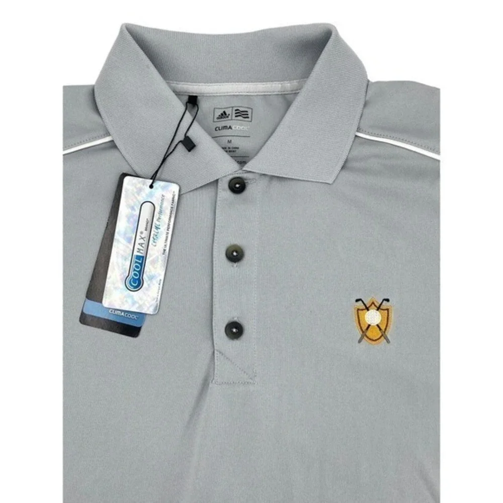 Adidas Mens Climacool Golf Polo Short‎ Sleeve Shirt Grey Size Medium